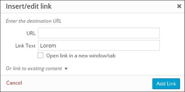 WordPress Add Links